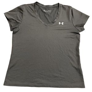 Women's UA Tech™ Texture V-Neck Short Sleeve Grey Shirt